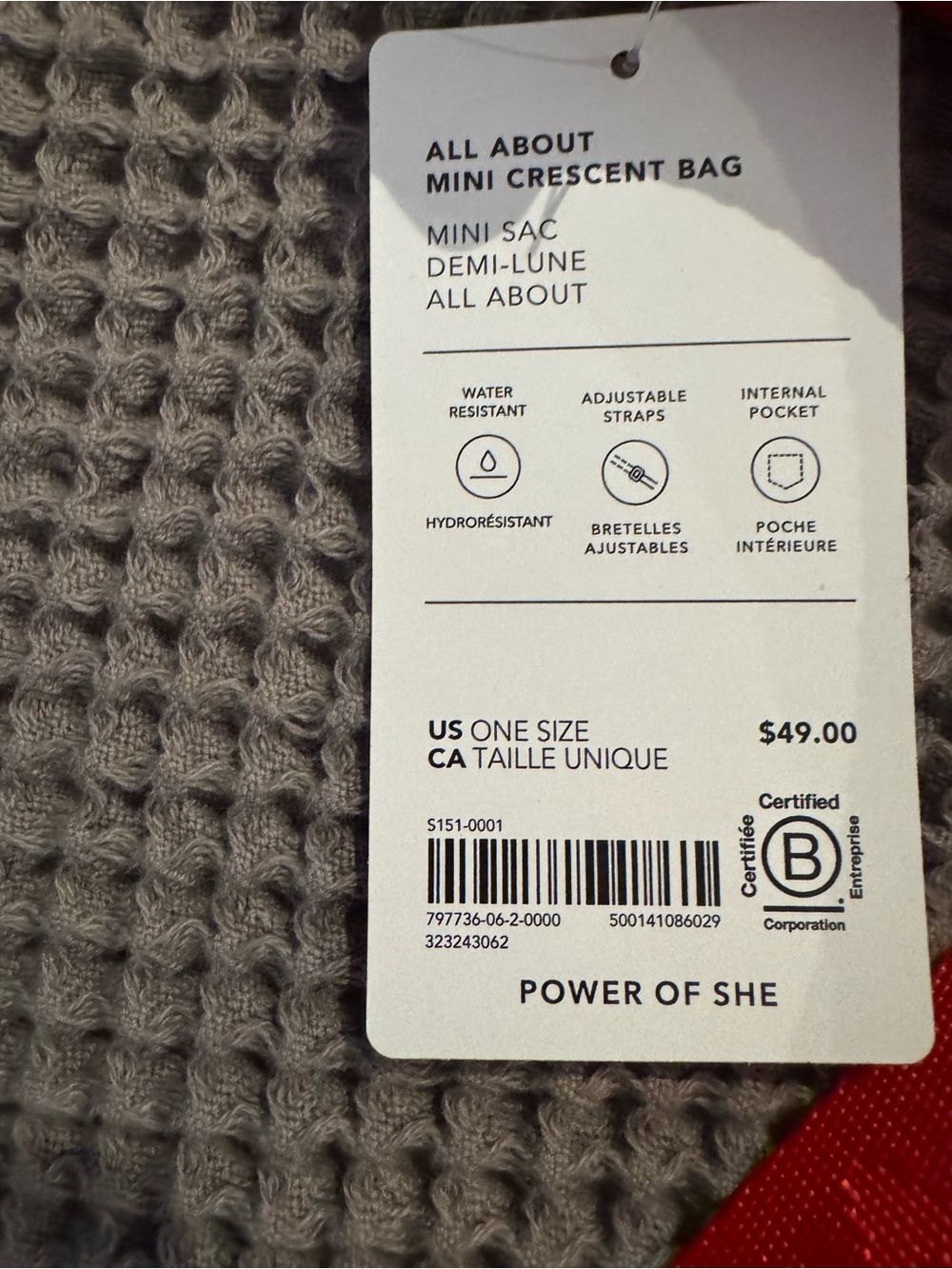 Athleta Mini Crescent Bag in Red BNWT